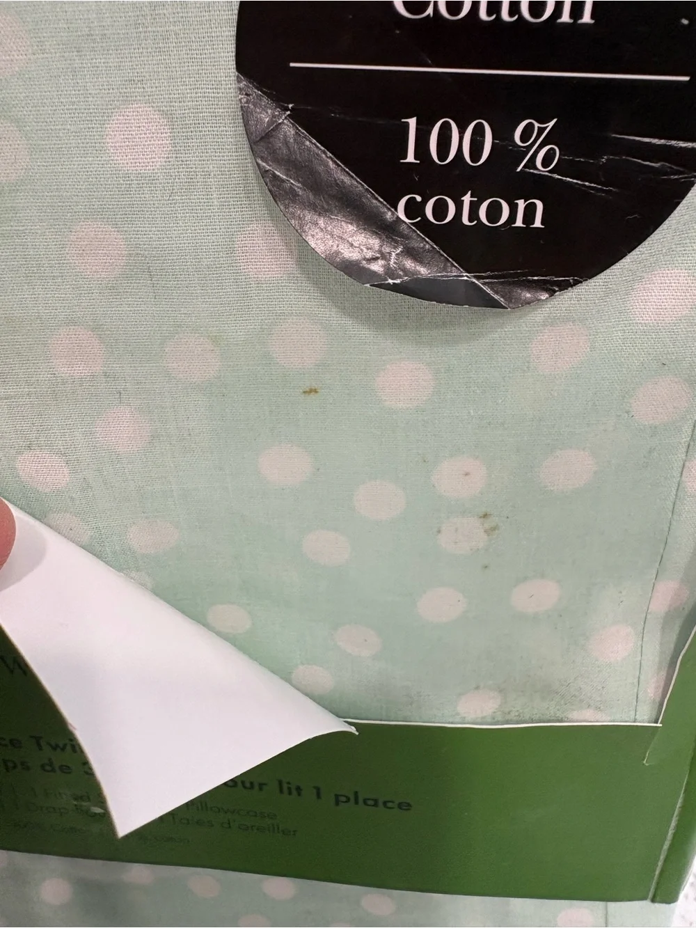NEW kate spade New York Holiday Scatter Powder Blue Polka Dot Twin Sheet Set